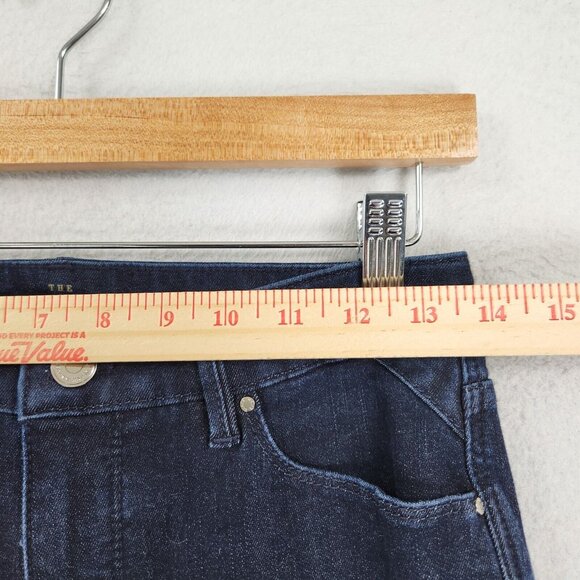 WHBM Jeans Womens 2 Blue The Skinny Flare Leg Dark Wash Mid Rise Casual Denim - Picture 4 of 13